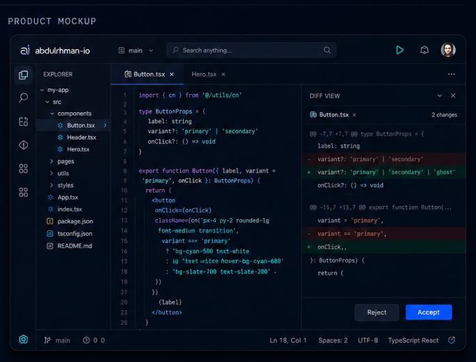 abdulrhman.ai editor preview